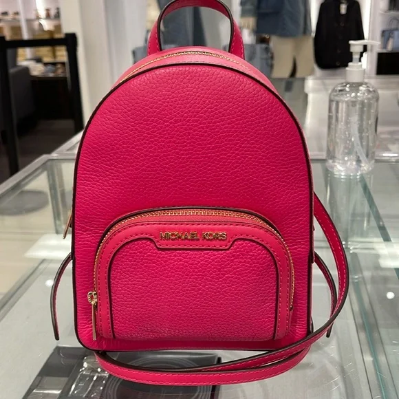 Michael Kors Ladies Backpack Bag Jaycee XS Convertible Zip Backpack Electric Pnk - Picture 2 of 16